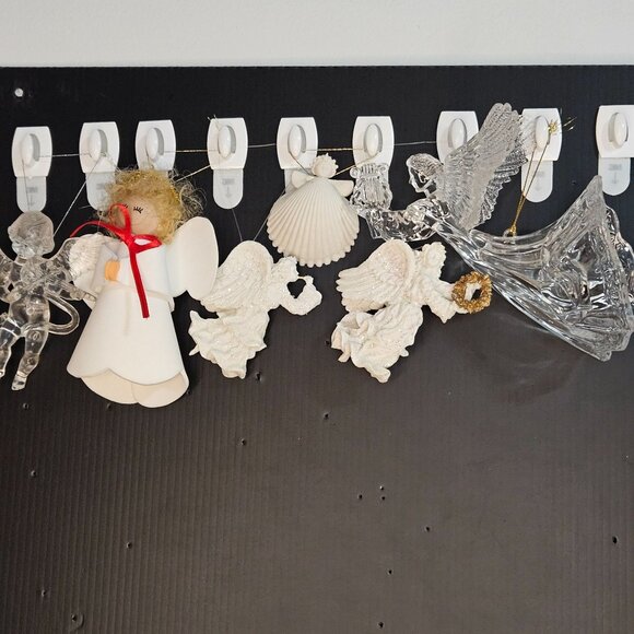 Set Of 7 Angel & Shell-Themed Christmas Ornaments Glass & Resin - Picture 8 of 8